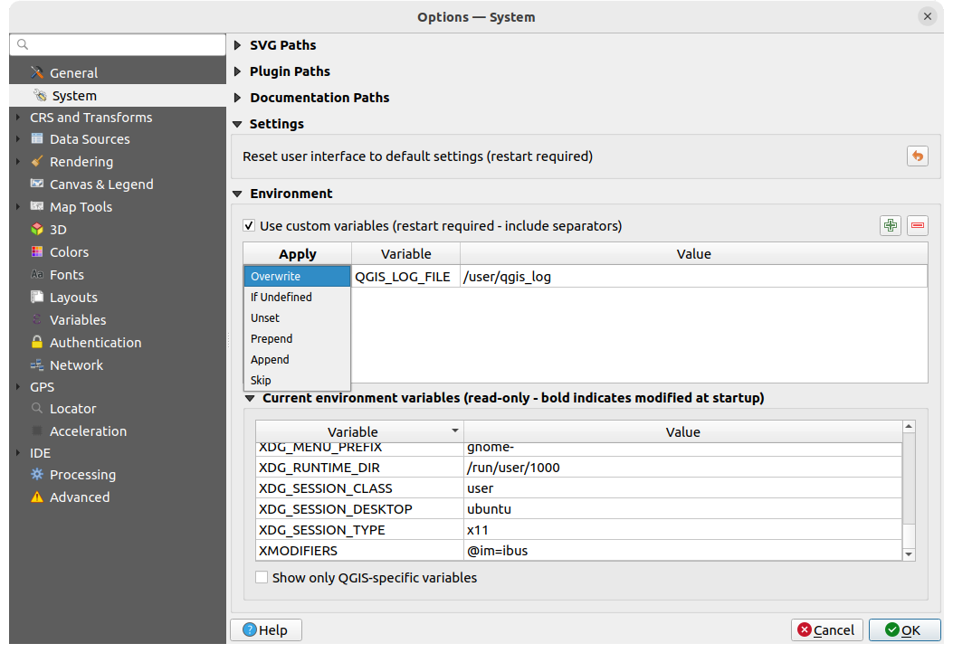 5. QGIS anpassen — QGIS Documentation Dokumentation